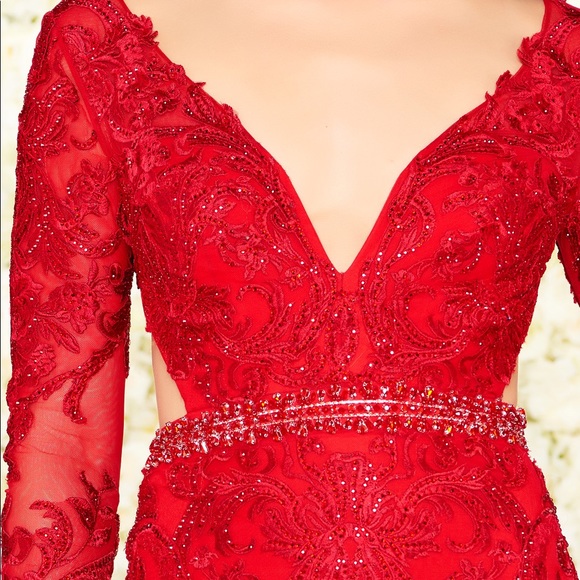 Mac Duggal Beaded Lace Prom/Pageant Dress - Picture 9 of 9